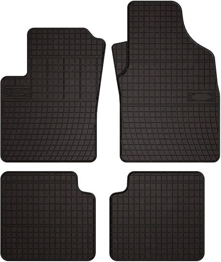 Rubber Car Mats Fiat 500 Hatchback Excluding Hybrid 2007-2024 Black Fitted