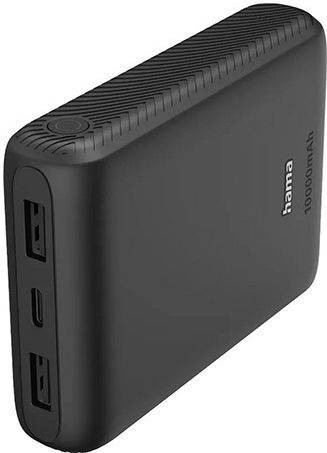HAMA New Performance 10 Power Bank 10000mAh mit 2 USB-A Ausgangsanschlüsse und USB-C Ausgangsanschlüsse Power Delivery Grau