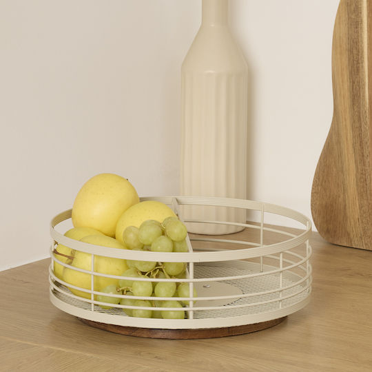 5Five Metallic Beige Fruit Bowl 27.9x27.9x9.5cm