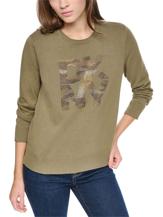DKNY Logo Sweater Utility Green