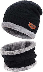Tsibiseto Beanie Unisex Σκούφος Πλεκτός σε Μαύρο χρώμα