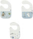 Bunny Bebe Baby Bib 100% Cotton with Hoop & Loop Fastener Multicolour 3 Pieces