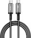 Wiwu Braided Cable USB-C Male - USB-C 240W PD Grey 1.5m Wi-C058