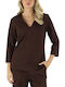 Women's Blouse Brown Stone