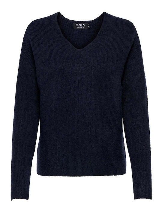 Only Damen Langärmeliges Pullover mit V-Ausschn...