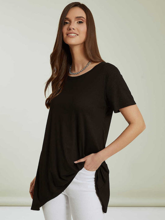 Bluza Asimetrică Damă Neagră K.1275