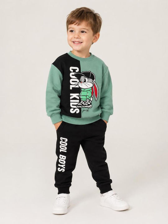 Kids Sweatpants Set With Top Green