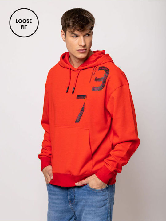 Sweatshirt With Hood Red