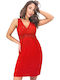 Donna Sommerliches Damen-Nachthemd Rot