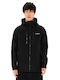 Bonded Leder Jacke Wasserdicht Schwarz