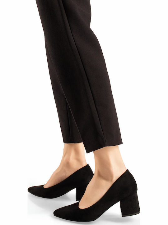 The Shoemart Suede Μυτερές Γόβες Μαύρες