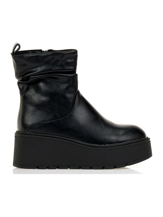 Stiefeletten Damen mit Plattform Schwarz