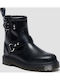 Leder Damen Stiefeletten Schwarz