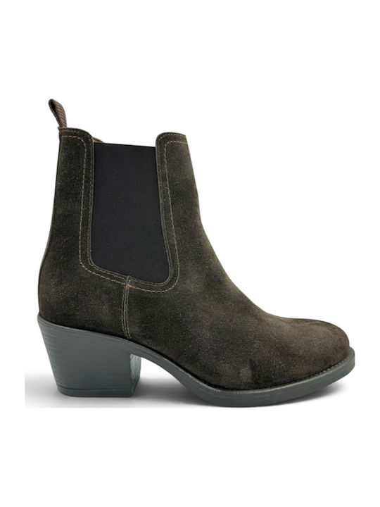 Ragazza Suede Γυναικεία Μποτάκια Cowboy Καφέ