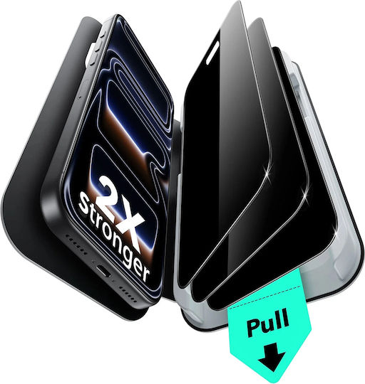 ESR Privacy Tempered Glass Ultrafit Classic Screen Protector 3 Pieces iPhone 18 Pro Max Black