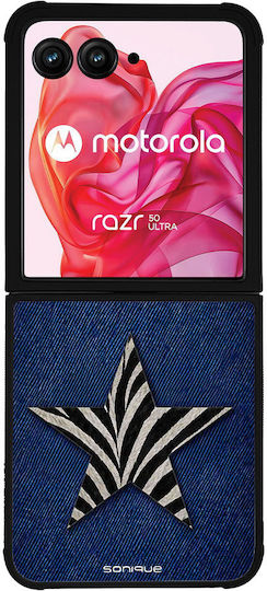 Sonique Diva Series Handyhülle Motorola Motorola Razr 50 Ultra Denim Zebra