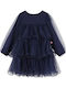 Girls Dress Tulle Blue Iridescent