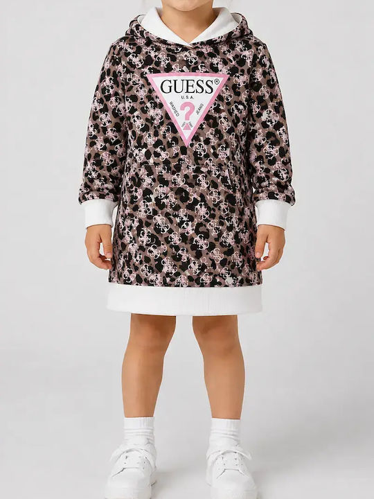 Girls Dress Animal Print Brown