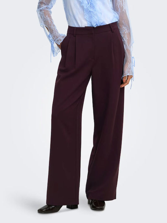 Only Damen Hochbund Stoffhose Burgundisch