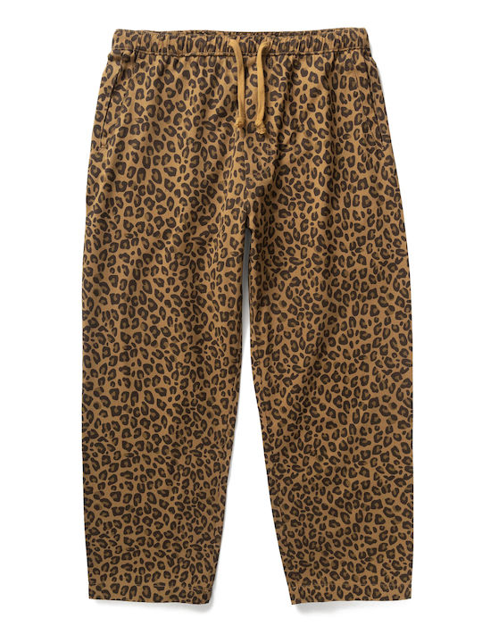 Men's Trousers Relaxed Fit Brown Leopard