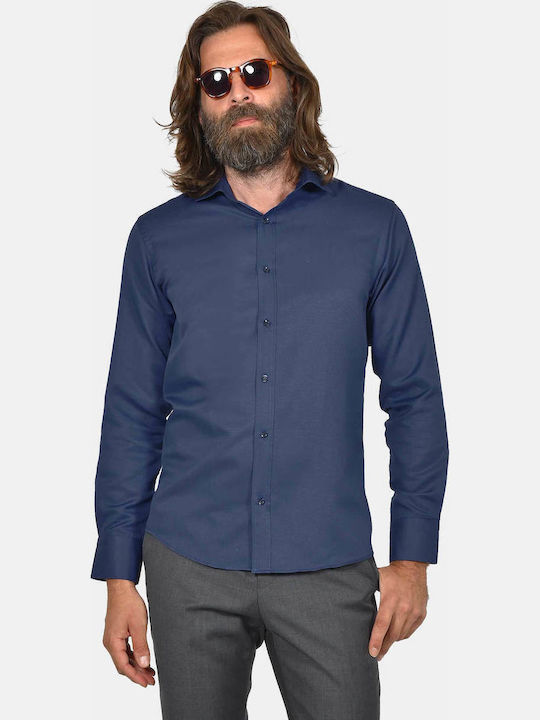Berto Lucci Short Sleeve Shirt in Regular Fit Blue