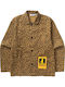 Short Sleeve Cotton Shirt In Wide Line Brown Leopard