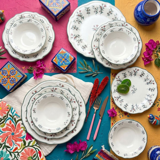 Hermia Multicolor Porțelan Set de Vase 24buc