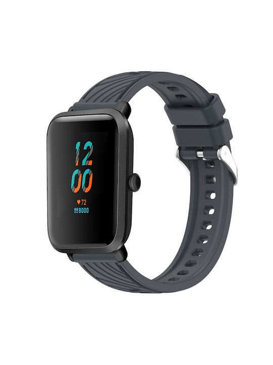 Amazfit Bip 1s Stripe Texture 20mm Silicone Watch Band Dark Gray