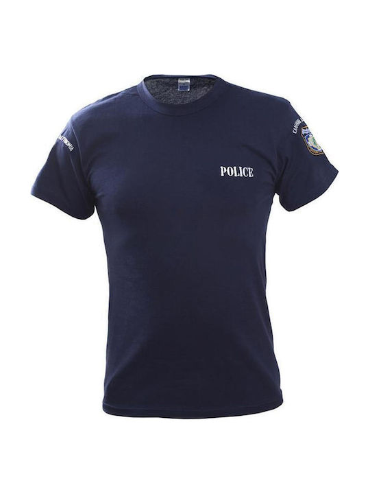 Τ-shirt Μακό Κέντημα Αστυνομίας Μπλε L