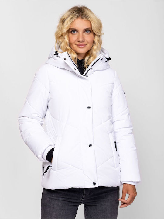Jachetă Dama pentru Primăvară/Toamnă White