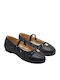 Kinder Pumps & Ballerinas mit Bügel- und Schleifenverschluss Leder Schwarz