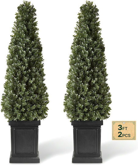 Vevor Изкуствено Дърво Boxwood Topiary 1000 Мм Комплект 2 Бройки