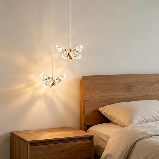 Adjustable Gold LED Pendant Ceiling Light with Warm White Light