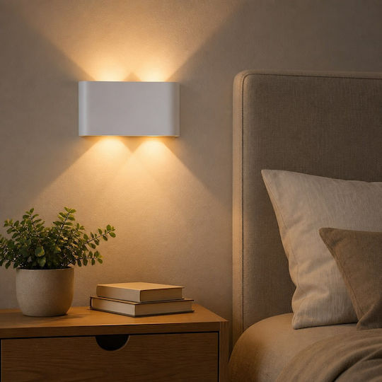 Lampă de perete LED albă 12x8x4 cm