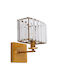 Artekko Wall Lamp with E14 Lamp Bulb Base Gold 19.5x19.5x26.5cm