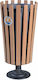 Wooden Waste Bin 45lt Grey