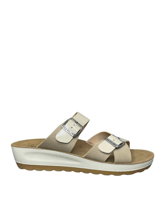 Anatomisch Damenplattformen in Stil Pantoffeln Beige GY-08457-24-6