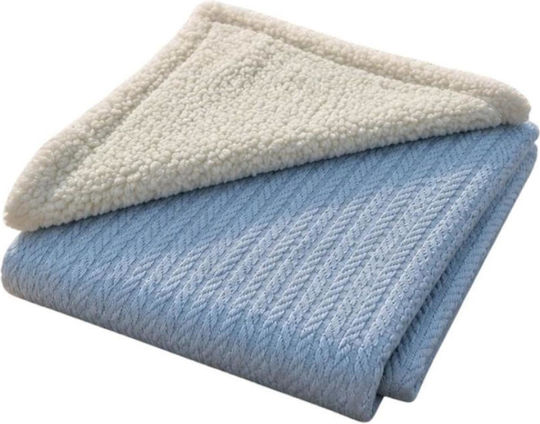 Papillon Kids Nursery Swaddling Waffle Baby Blanket Light Blue 80x105cm