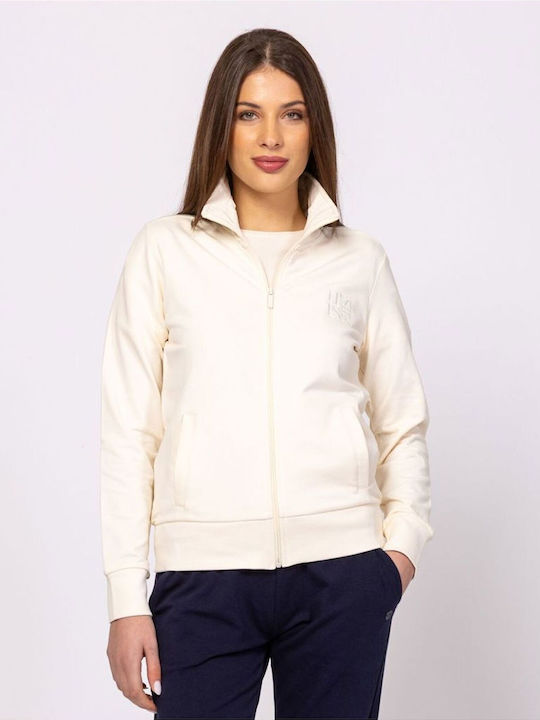 Sweatshirt & Hoodie für Damen French Terry mit Kapuze Ivory