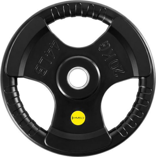 HMS Olympic Type Rubber Strength Training Plate 1 x 20kg Φ50mm With Handles