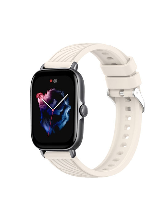 Amazfit Gts 3 Curea Ceas Cu Textură Stripe 20mm Din Silicon Starlight