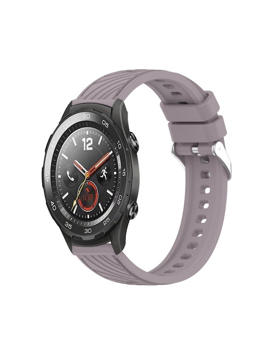 Huawei Watch 2 Каишка с райе и текстура 20 мм силиконова за часовник Roland лилава