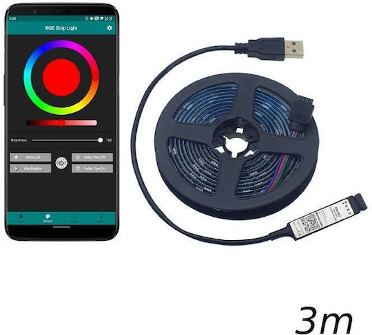 Arrango Waterproof Smart LED Strip USB 5V RGB Light 3m SMD5050 Type with Power Supply