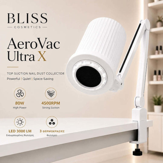 Bliss Cosmetics Aerovac Ultra X – Професионален Вграден Прахоуловител За Нокти 80W