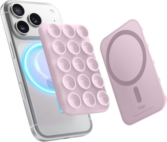 Мобилна стойка Elago Phone Mount Кинита Smartphones Magsafe & Вендуза Силикон Светлолилав Emssuction-llil