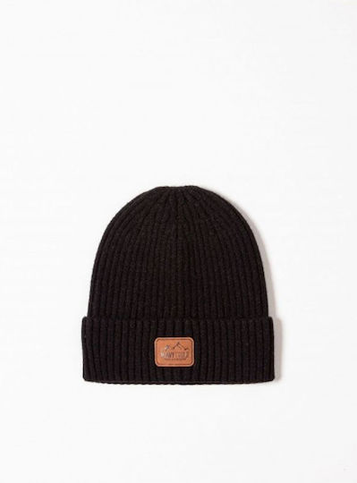 Beanie Căciulă Pentru Bărbați Tricotată În Culoare Neagră
