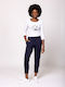 Pantaloni Dama Tesatura Albastru Marin