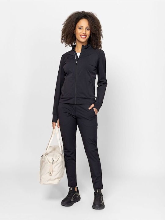 Pantaloni Dama Din Țesătură În Linia Tapered Negru