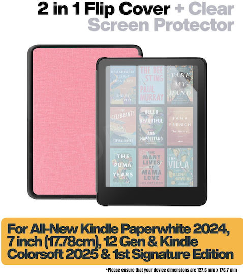 Inkora Флип капак Издръжлив Черен (Kindle Paperwhite 2024 7” 12th Gen)