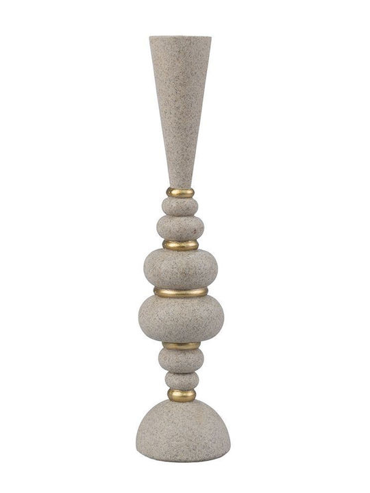 Kerzenhalter aus Polyresin in Brauner Farbe 7,8x7,8x33cm